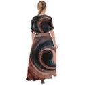 Abstrak Pattern Wallpaper Waist Tie Boho Maxi Dress View2