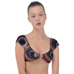 Abstrak Pattern Wallpaper Cap Sleeve Ring Bikini Top