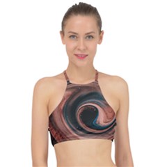 Abstrak Pattern Wallpaper Racer Front Bikini Top