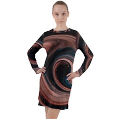 Abstrak Pattern Wallpaper Long Sleeve Hoodie Dress by artworkshop