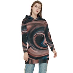 Abstrak Pattern Wallpaper Women s Long Oversized Pullover Hoodie