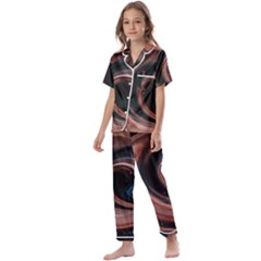 Abstrak Pattern Wallpaper Kids  Satin Short Sleeve Pajamas Set