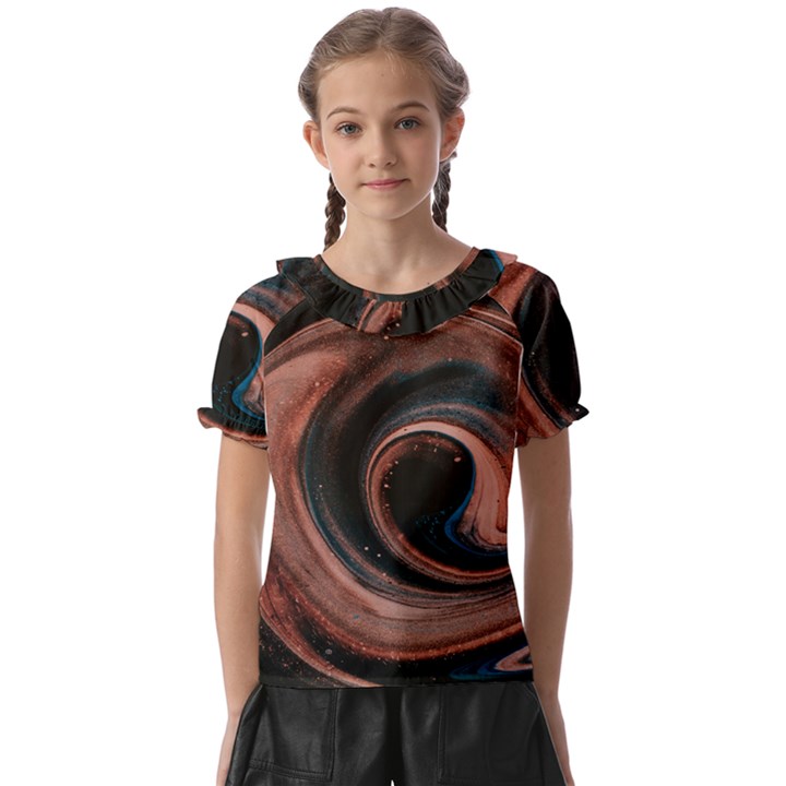 Abstrak Pattern Wallpaper Kids  Frill Chiffon Blouse