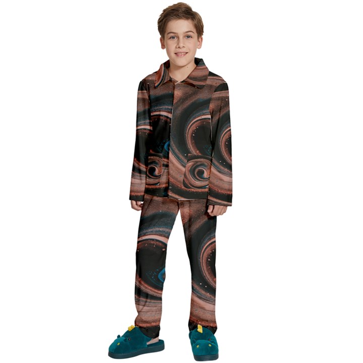 Abstrak Pattern Wallpaper Kids  Long Sleeve Velvet Pajamas Set