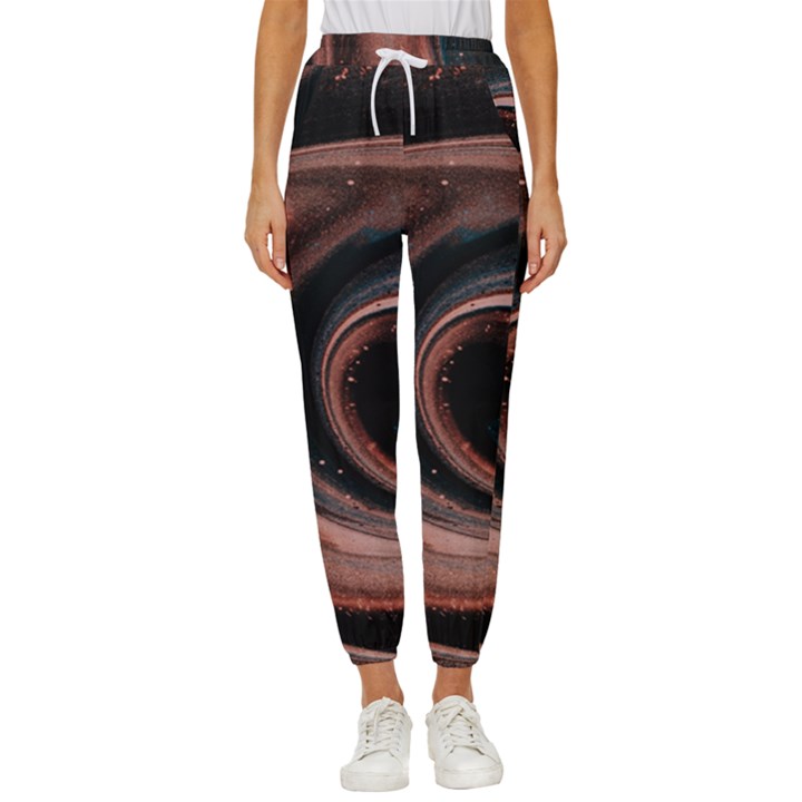 Abstrak Pattern Wallpaper Cropped Drawstring Pants