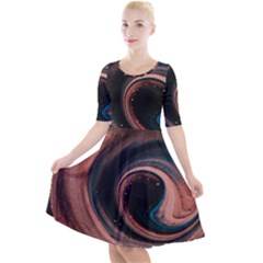 Abstrak Pattern Wallpaper Quarter Sleeve A-line Dress by artworkshop