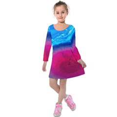 Experimental Liquids Kids  Long Sleeve Velvet Dress by artworkshop