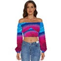 Experimental Liquids Long Sleeve Crinkled Weave Crop Top View1