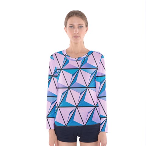 Geometric Shapes Pattern Women s Long Sleeve Tee by artworkshop