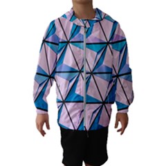 Geometric Shapes Pattern Kids  Hooded Windbreaker by artworkshop