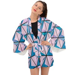 Geometric Shapes Pattern Long Sleeve Kimono by artworkshop