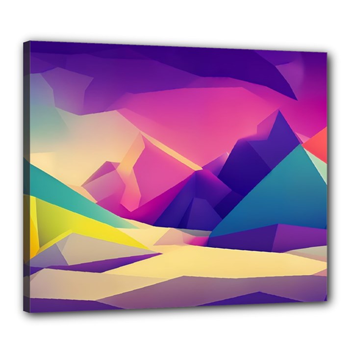 Abstract Geometric Landscape Art Canvas 24  x 20  (Stretched)