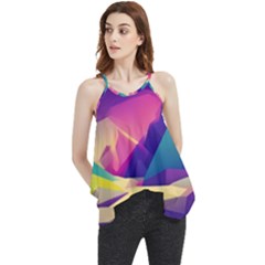 Abstract Geometric Landscape Art Flowy Camisole Tank Top by danenraven