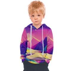 Abstract Geometric Landscape Art Kids  Overhead Hoodie