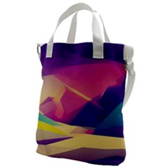 Abstract Geometric Landscape Art Canvas Messenger Bag