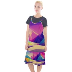 Abstract Geometric Landscape Art Camis Fishtail Dress by danenraven