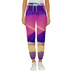 Abstract Geometric Landscape Art Cropped Drawstring Pants by danenraven