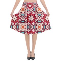 Geometric Pattern Seamless Abstract Flared Midi Skirt by danenraven