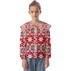 Geometric Pattern Seamless Abstract Kids  Peter Pan Collar Blouse by danenraven