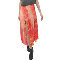 Aglonema Leaf Plant Pattern Flora Velour Split Maxi Skirt by danenraven