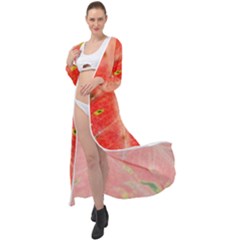 Aglonema Leaf Plant Pattern Flora Maxi Chiffon Beach Wrap by danenraven