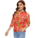 Aglonema Leaf Plant Pattern Flora Women s Quarter Sleeve Pocket Shirt View3