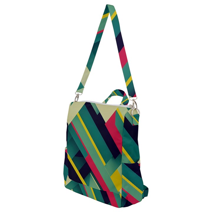 Pattern Abstract Geometric Design Crossbody Backpack