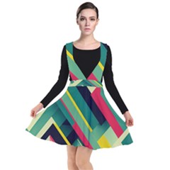 Pattern Abstract Geometric Design Plunge Pinafore Dress by danenraven