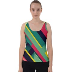 Pattern Abstract Geometric Design Velvet Tank Top by danenraven