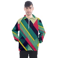 Pattern Abstract Geometric Design Men s Half Zip Pullover by danenraven