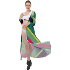 Pattern Abstract Geometric Design Maxi Chiffon Beach Wrap by danenraven