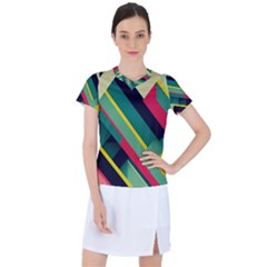 Pattern Abstract Geometric Design Women s Sports Top by danenraven