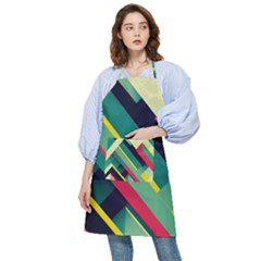 Pattern Abstract Geometric Design Pocket Apron