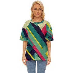 Pattern Abstract Geometric Design Oversized Basic Tee by danenraven