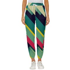 Pattern Abstract Geometric Design Cropped Drawstring Pants by danenraven