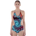 Fractal Pattern Background Cut-Out One Piece Swimsuit View1