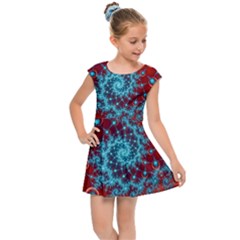 Fractal Pattern Background Kids  Cap Sleeve Dress by danenraven