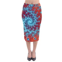 Fractal Pattern Background Velvet Midi Pencil Skirt by danenraven