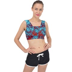 Fractal Pattern Background V-back Sports Bra by danenraven