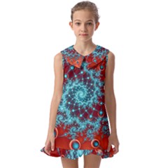 Fractal Pattern Background Kids  Pilgrim Collar Ruffle Hem Dress by danenraven