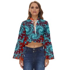 Fractal Pattern Background Boho Long Bell Sleeve Top