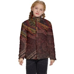 Fractal Pattern Geometric Pattern Kids  Puffer Bubble Jacket Coat by danenraven