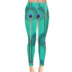 Gradient Art Deco Pattern Design Leggings  by artworkshop