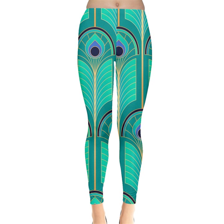 Gradient Art Deco Pattern Design Leggings 