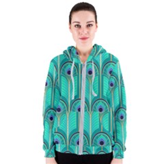 Gradient Art Deco Pattern Design Women s Zipper Hoodie by artworkshop