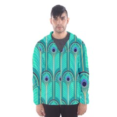 Gradient Art Deco Pattern Design Men s Hooded Windbreaker by artworkshop