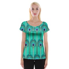 Gradient Art Deco Pattern Design Cap Sleeve Top by artworkshop