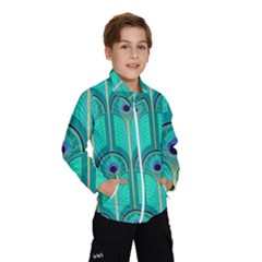 Gradient Art Deco Pattern Design Kids  Windbreaker by artworkshop