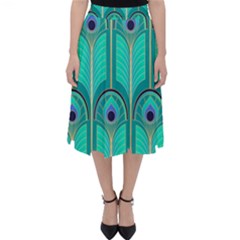 Gradient Art Deco Pattern Design Classic Midi Skirt by artworkshop