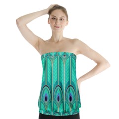 Gradient Art Deco Pattern Design Strapless Top by artworkshop